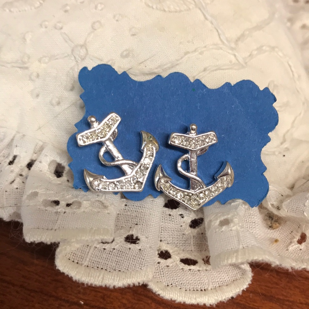 Silver Anchor Earrings